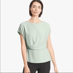 MM Lafleur | The Nevji Top Chiffon Short Sleeve Blouse Top Mint Green Size XL